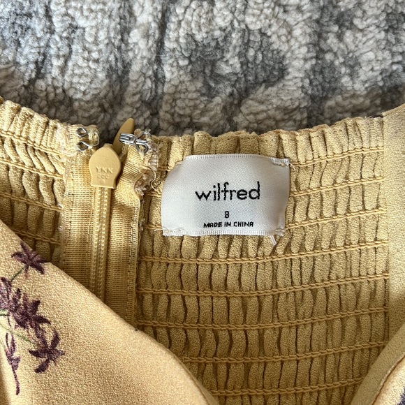 Wilfred capped sleeve square neck midi dress. Size 8. Yellow - Picture 3 of 6